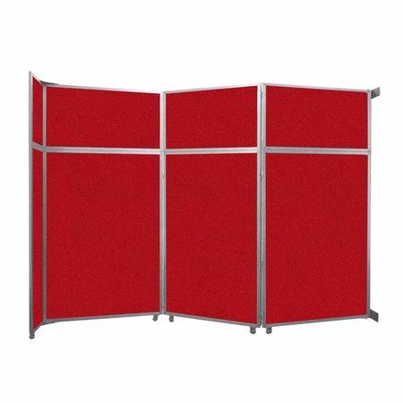 VERSARE Operable Wall Folding Room Divider 11'9" x 8'5-1/4" Red Fabric 1070327